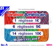 affiche prix autocollante REGLISSE AMERICAIN ref:2