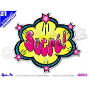 Sticker SUCRE bulle comique rsistant UV