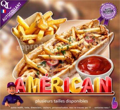 Autocollant AMERICAIN titre 3D sticker
