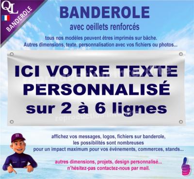 Banderole TEXTE Personnalisé plv stand (2-6 lignes)
