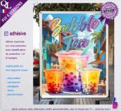 PLV BUBBLE TEA PROVENCE | choix : affiche autocollante - diffusant pour enseigne lumineuse - banderole - toile imprimée