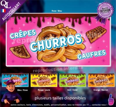 Autocollant Chocolat coulant Churros Crêpes Gaufres (ref1)
