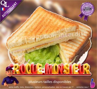 Autocollant CROQUE MONSIEUR titre 3D sticker
