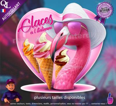 Autocollant GLACES à l'ITALIENNE flamand rose 1