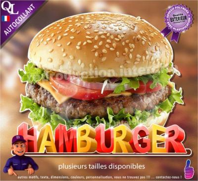 Autocollant HAMBURGER titre 3D sticker