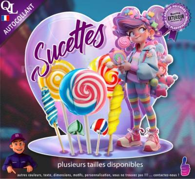 Autocollant SUCETTES FORAINES COEUR fille ado 1