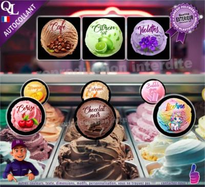 Etiquettes autocollantes GLACES GLACIER prestige