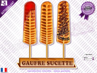 Autocollant GAUFRE Sucette Trio présentoir