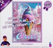 AFFICHE PUB autocollante GLACES - 6 arrière-plans au choix