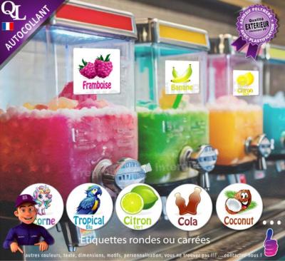 Etiquettes autocollantes illustrées PARFUMS granités