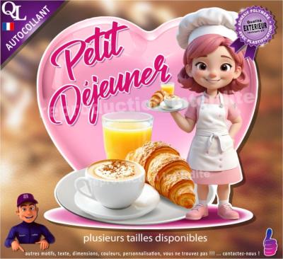 Autocollant PETIT DEJEUNER COEUR chef 2