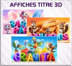 Affiches adhsives titre 3D