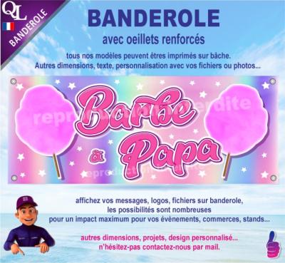 Banderole BARBE à PAPA étoiles plv Foire (deco5)