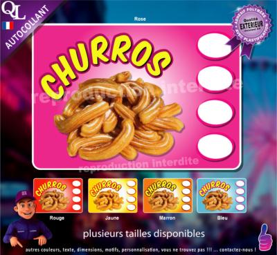 Autocollant affiche Tarifs Churros (ref1)