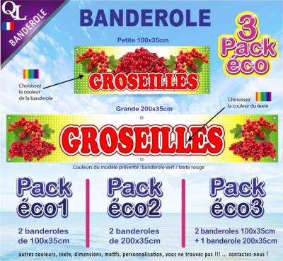Banderole GROSEILLES Pack éco au choix