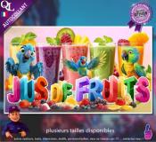 Autocollant JUS DE FRUITS titre 3D affiche adhésive