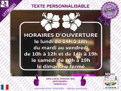 Lettrage Adhsif Horaires motif HIBISCUS