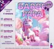 PLV BARBE A PAPA LICORNE | choix : affiche autocollante - diffusant pour enseigne lumineuse - banderole - toile imprime