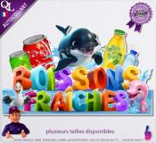 Autocollant BOISSONS FRAICHES titre 3D orque sticker