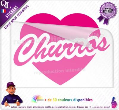 Sticker Churros Titre Coeur
