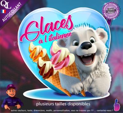 Autocollant GLACES à l'ITALIENNE ours blanc 1