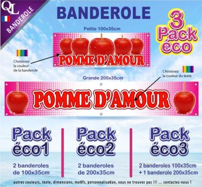 Banderole POMME D'AMOUR Pack éco au choix