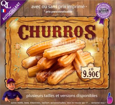Autocollant CHURROS affiche western indien
