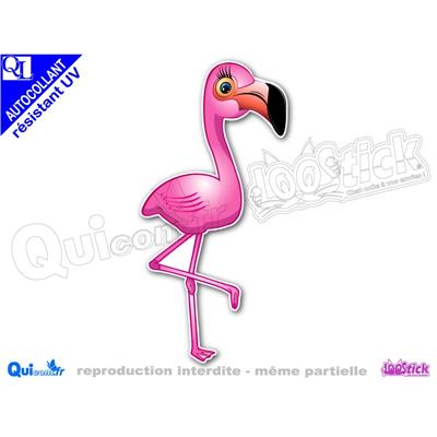 Autocollant FLAMANT ROSE COMIQUE femelle