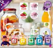 Etiquettes adhésives aliments parfums saveurs goûts