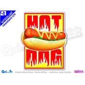 Autocollant HOT DOG encadr rouge