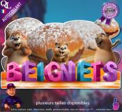 Autocollant BEIGNETS titre 3D castor sticker