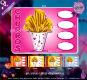 Autocollant affiche Tarifs CHURROS (ref2)