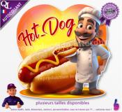 Autocollant HOT-DOG COEUR chef 1
