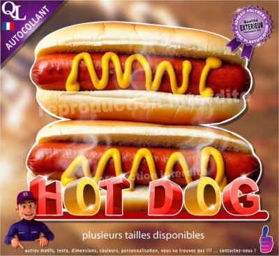 Autocollant HOT DOG titre 3D sticker