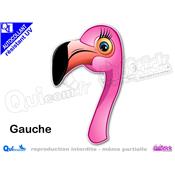 Autocollant TETE FLAMANT ROSE COMIQUE femelle