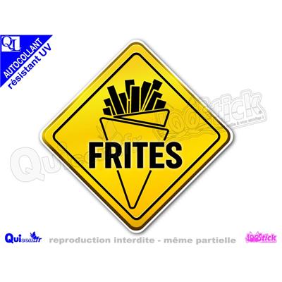 Autocollant FRITES panneau australien jaune