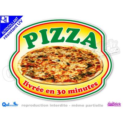 autocollant PIZZA ECUSSON livrée en 30 minutes