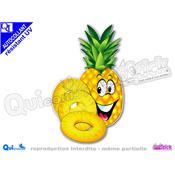 sticker autocollant ANANAS COMIQUE adhsif rsistant UV