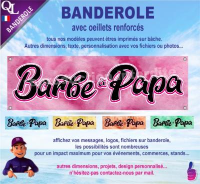 Banderole BARBE à PAPA noir plv stand Forain (deco2)