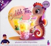 Autocollant BUBBLE TEA COEUR hippocampe 1