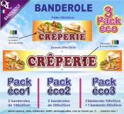 Banderole CREPERIE crêpes saléees sucrées Pack éco au choix