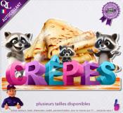 Autocollant CREPES titre 3D raton laveur sticker