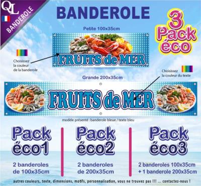 Banderole FRUITS de MER Pack éco au choix