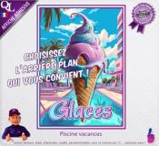 AFFICHE PUB autocollante GLACES - 6 arrière-plans au choix
