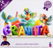 Autocollant GRANITA TITRE 3D PERROQUETS sticker