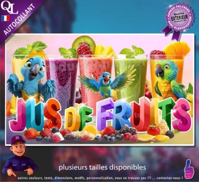 Autocollant JUS DE FRUITS titre 3D affiche adhésive