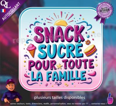 Autocollant SNACK SUCRE pour TOUTE LA FAMILLE ref1