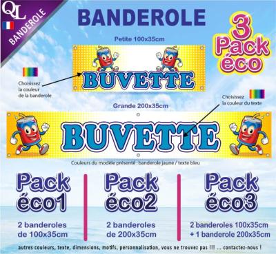 Banderole BUVETTE CANETTE COMIQUE Pack éco au choix