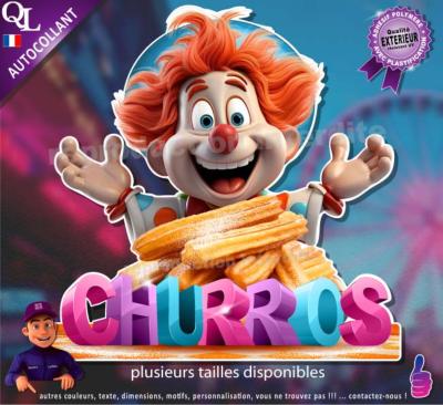 Autocollant CHURROS clown TITRE 3d STICKER