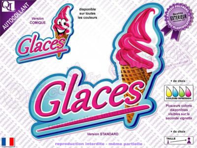 Autocollant GLACE titre (ref1)